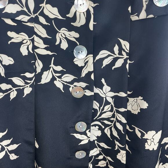 Vintage 90's VIRGO Floral Black Button Front Maxi Dress - Picture 6 of 10